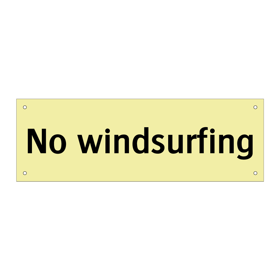 No windsurfing