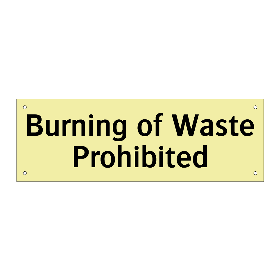 Burning of Waste Prohibited