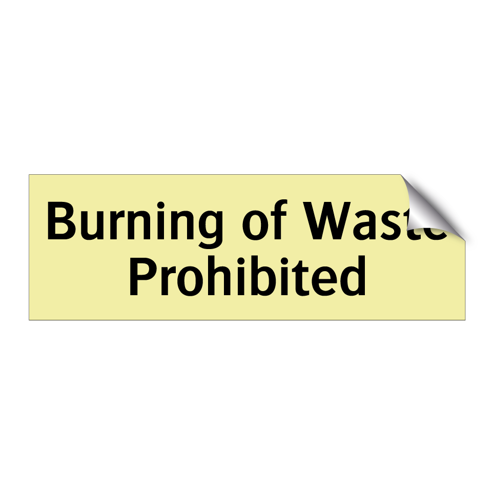Burning of Waste Prohibited