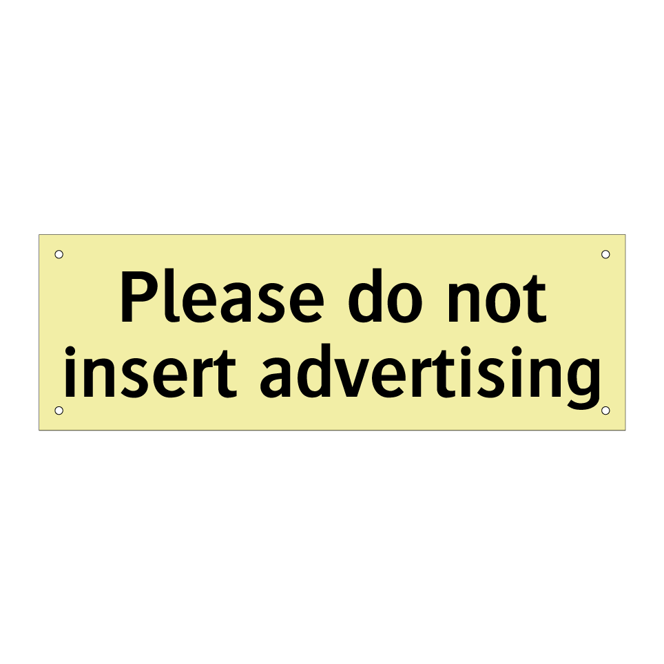 Please do not insert advertising