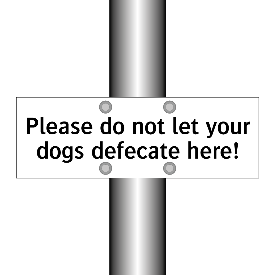 Please do not let your dogs defecate here!