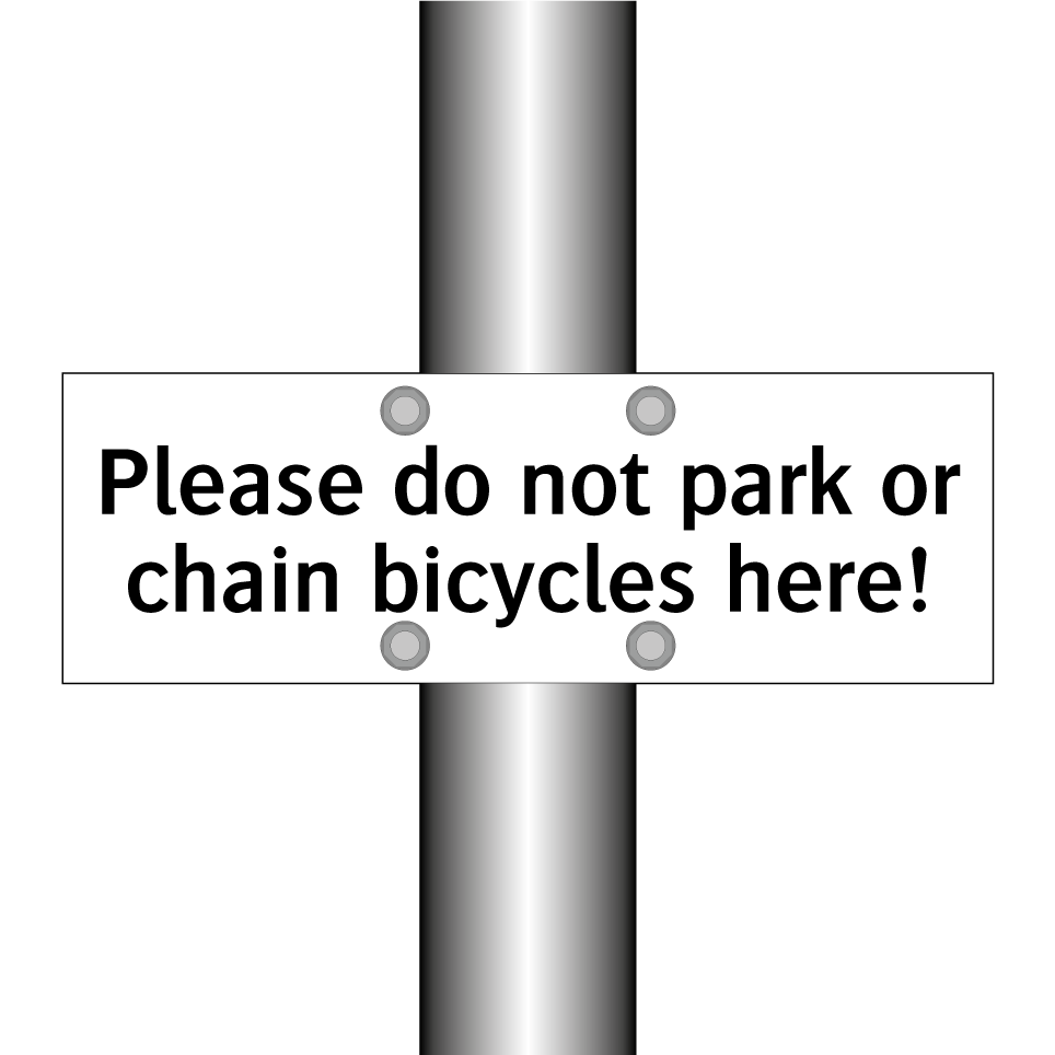 Please do not park or chain bicycles here!