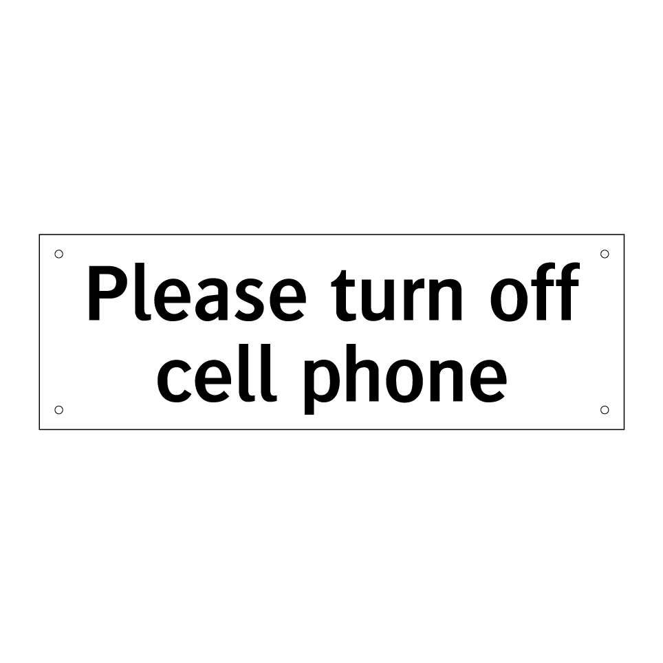 Please turn off cell phone