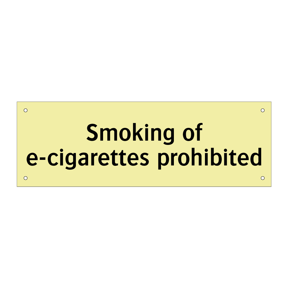 Smoking of e-cigarettes prohibited