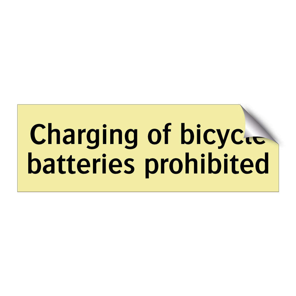 Charging of bicycle batteries prohibited