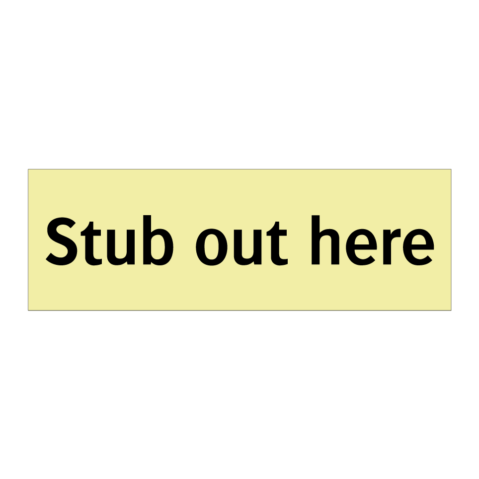 Stub out here