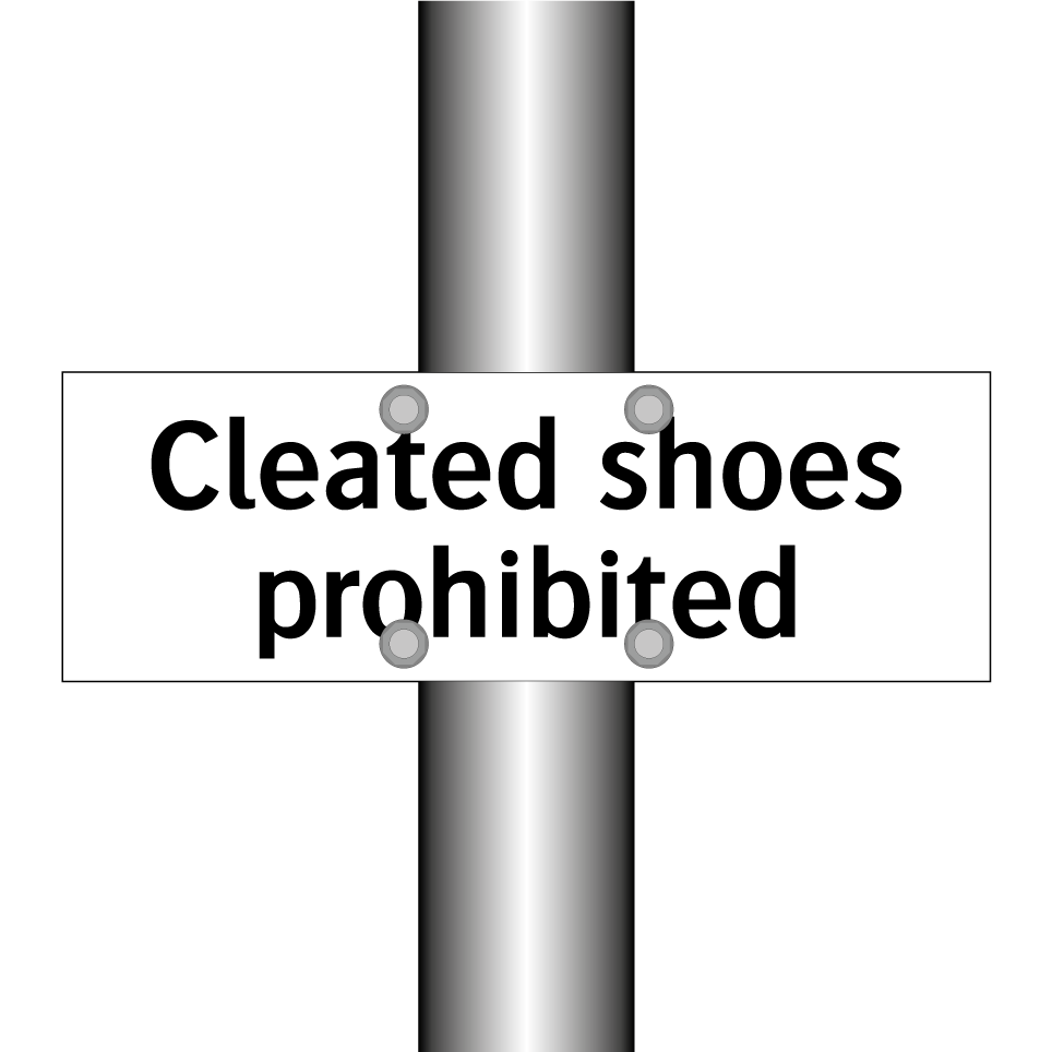 Cleated shoes prohibited