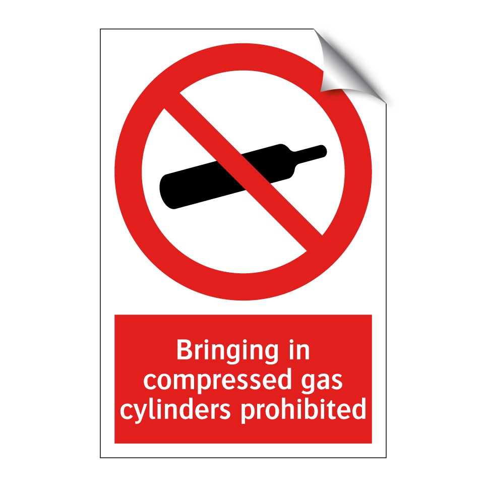 Bringing in compressed gas cylinders prohibited