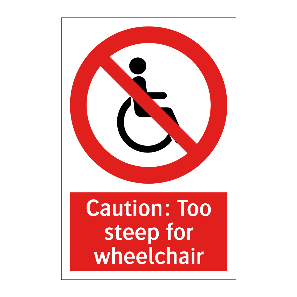Caution: Too steep for wheelchair