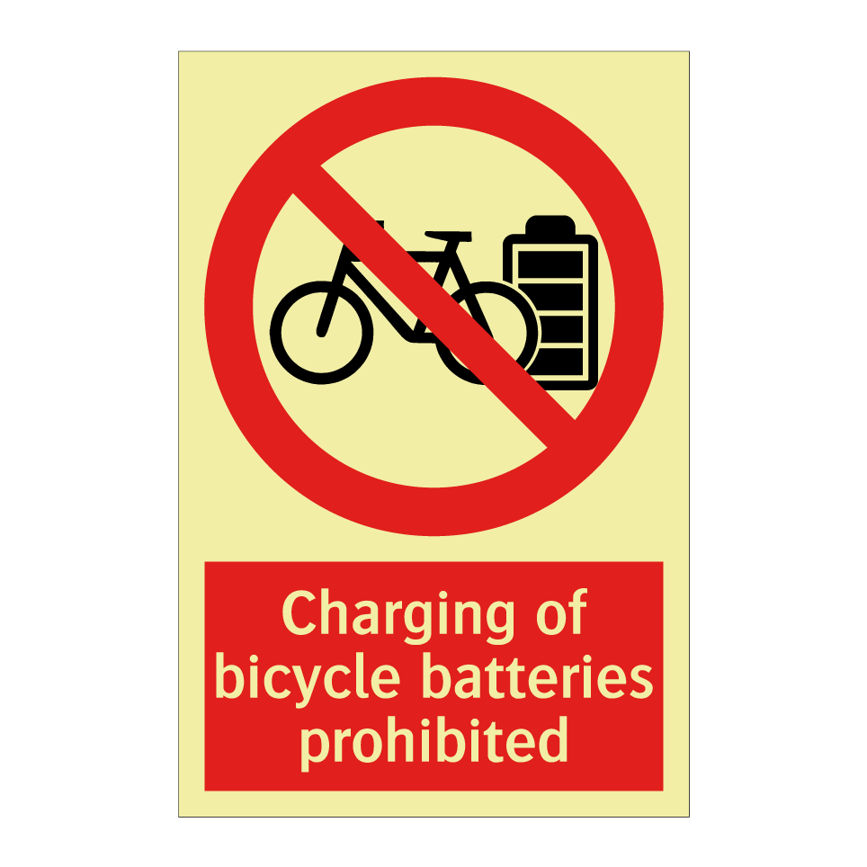 Charging of bicycle batteries prohibited