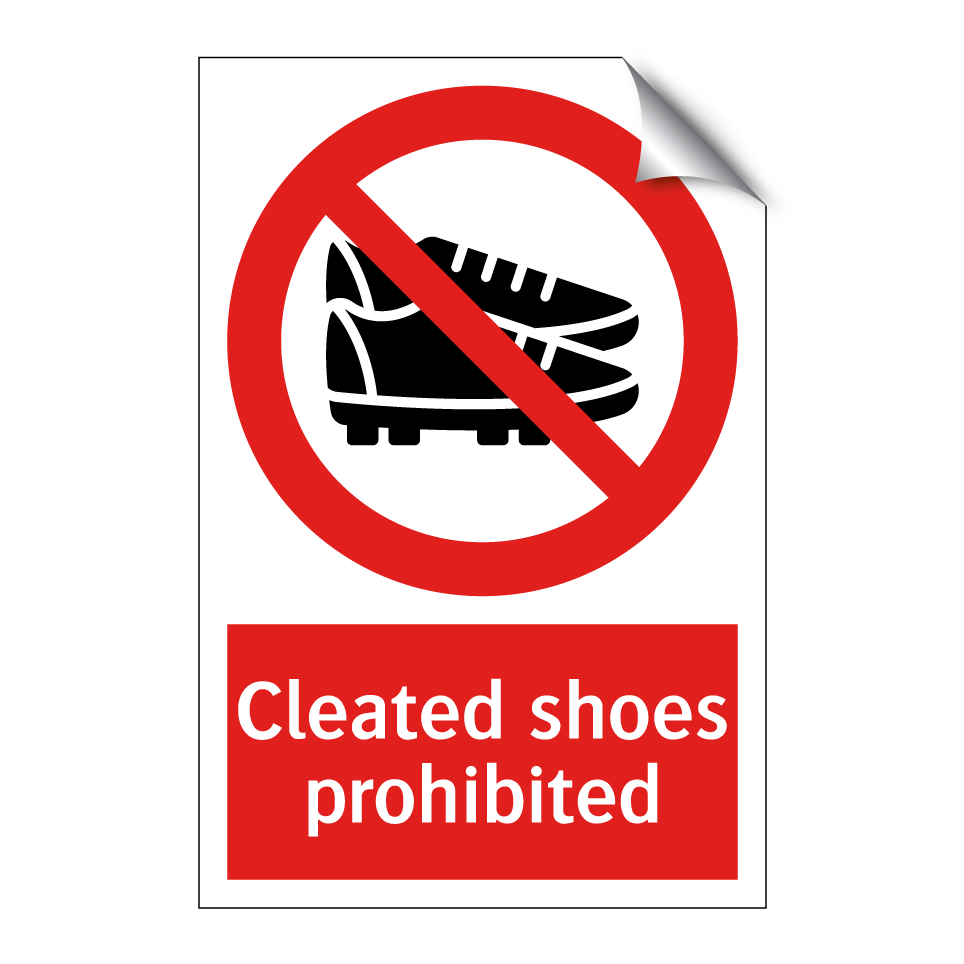 Cleated shoes prohibited