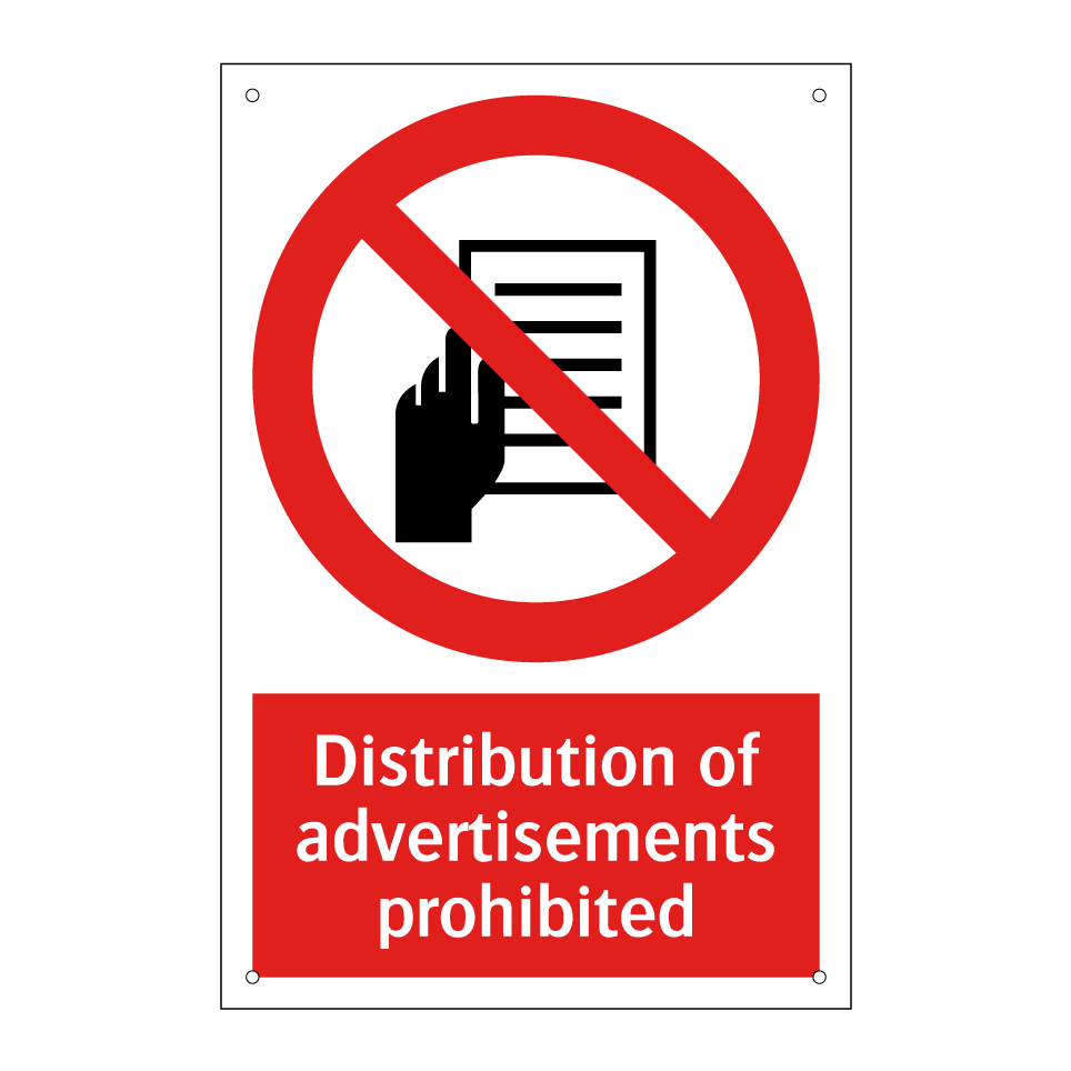 Distribution of advertisements prohibited