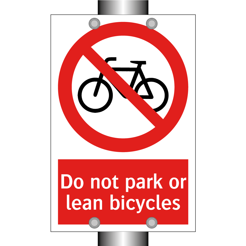 Do not park or lean bicycles