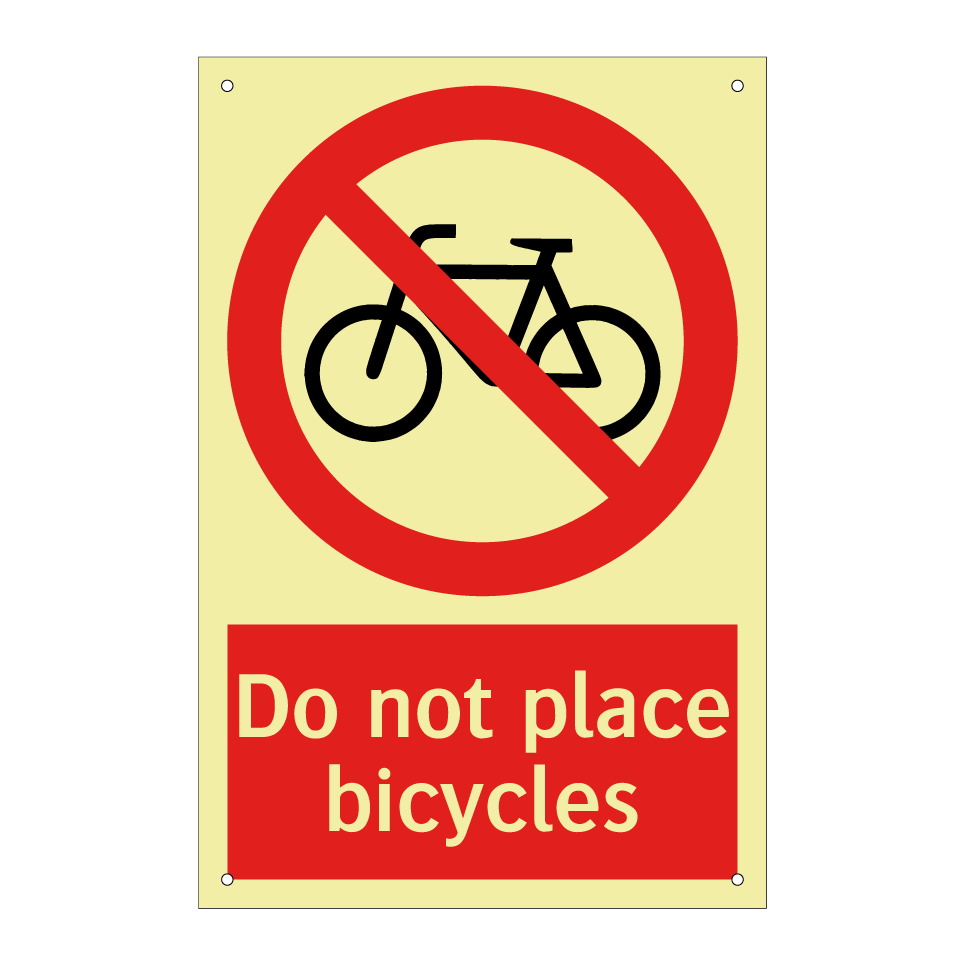 Do not place bicycles