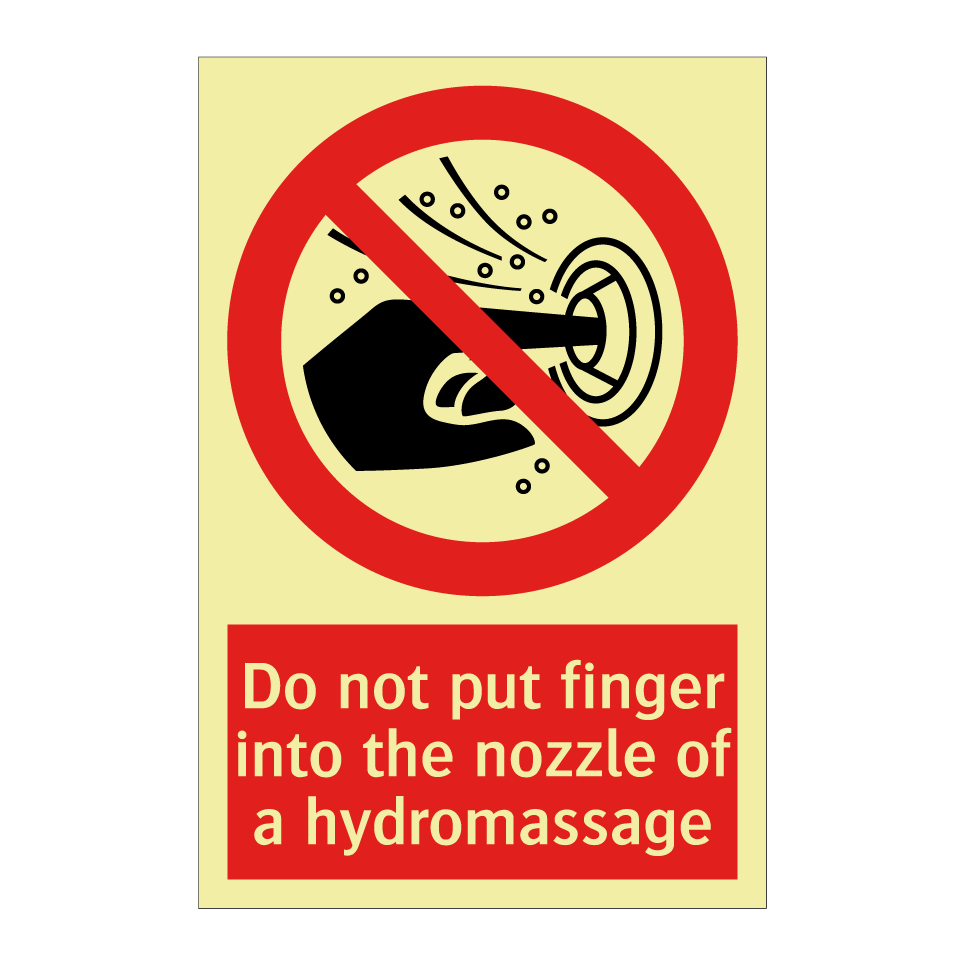 Do not put finger into the nozzle of a hydromassage