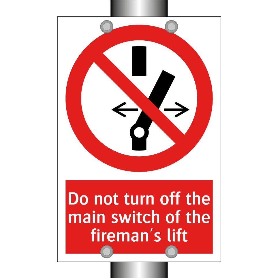 Do not turn off the main switch of the fireman's lift