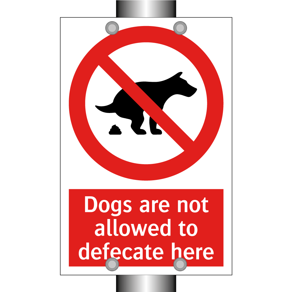 Dogs are not allowed to defecate here