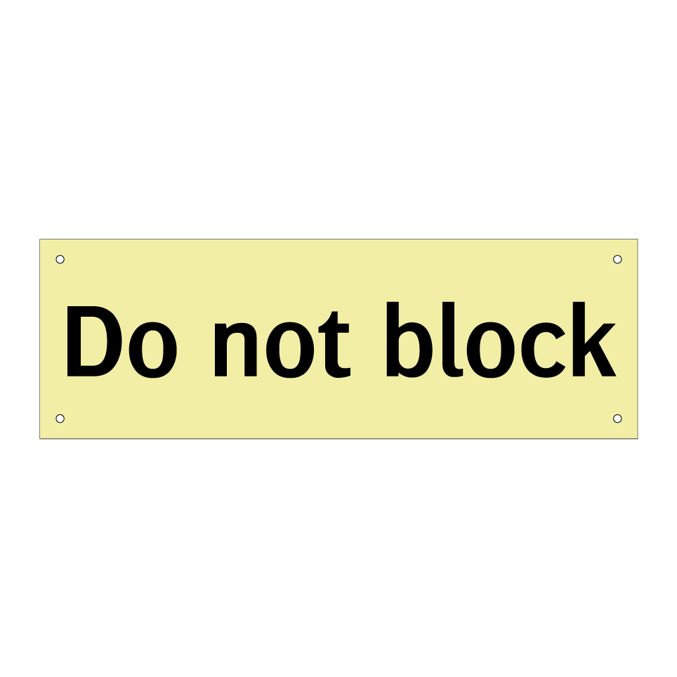 Do not block