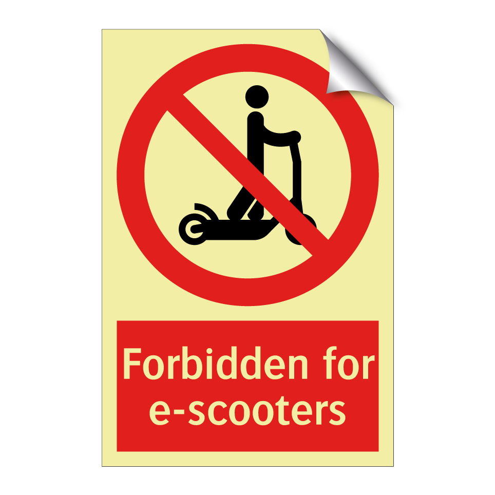 Forbidden for e-scooters