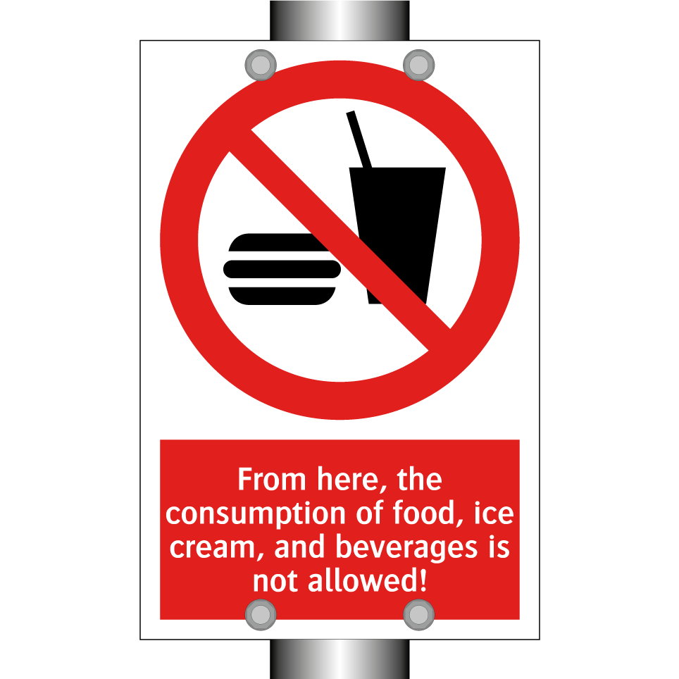 From here, the consumption of food, ice cream, and beverages is not allowed!