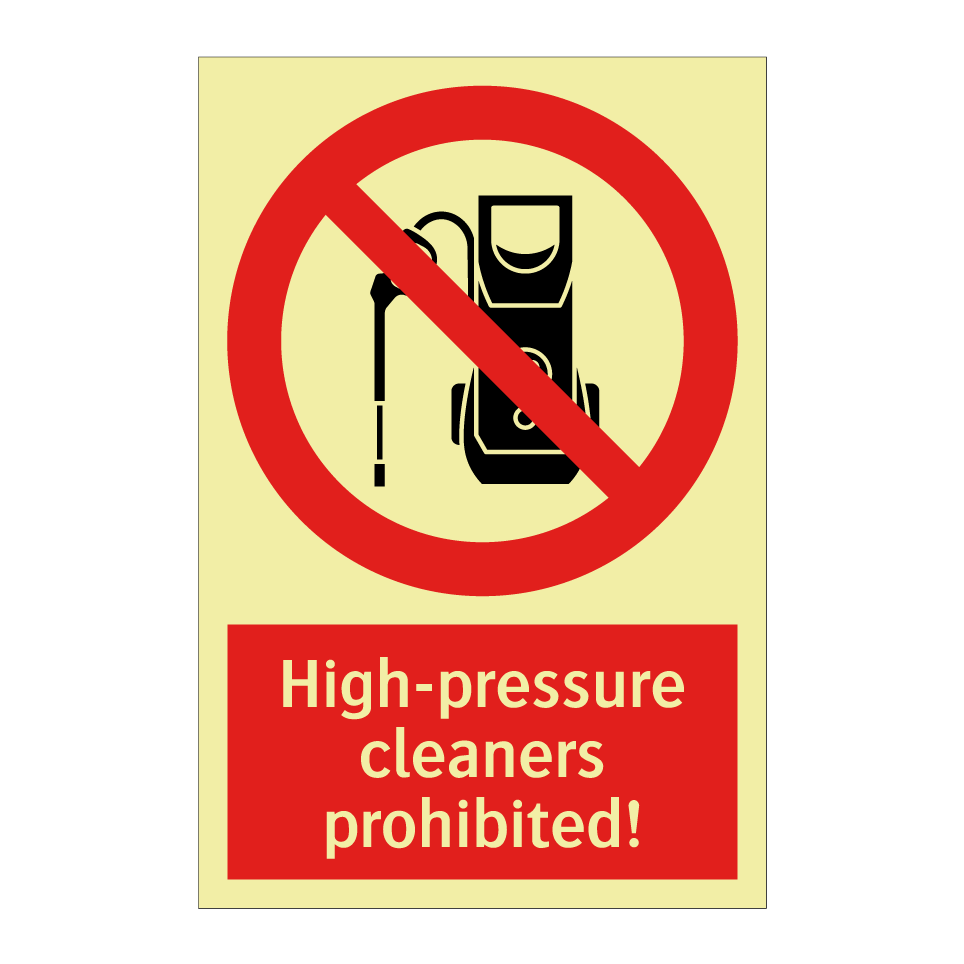 High-pressure cleaners prohibited!
