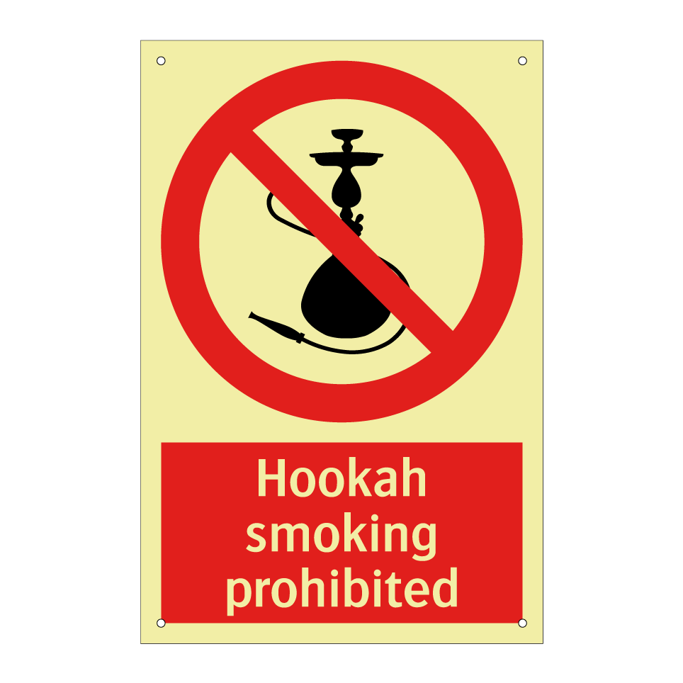 Hookah smoking prohibited