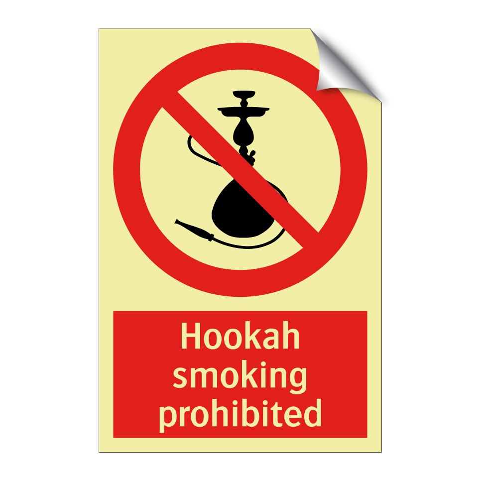 Hookah smoking prohibited