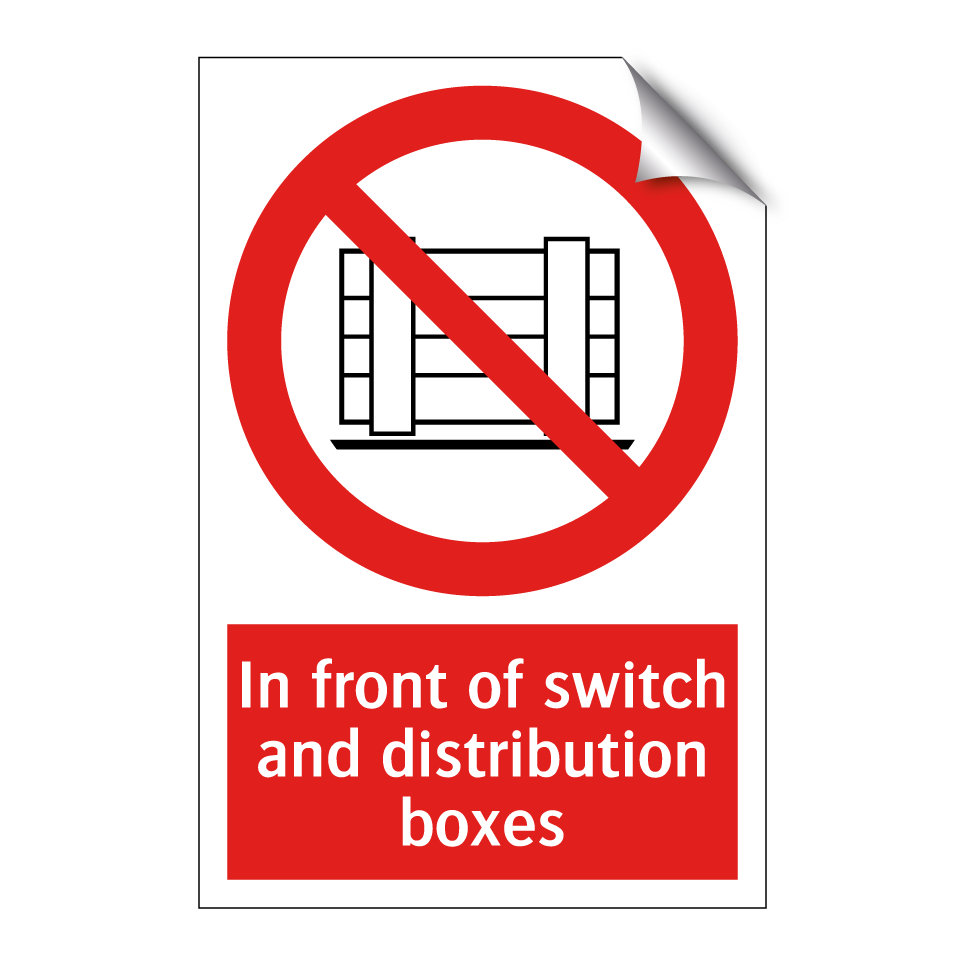 In front of switch and distribution boxes