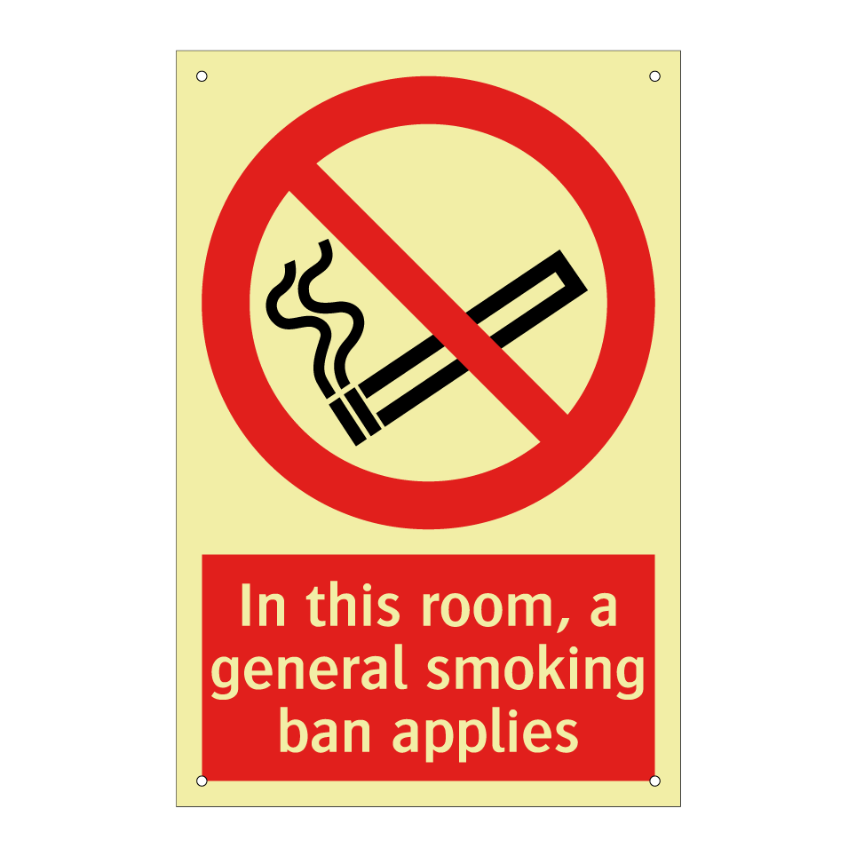 In this room, a general smoking ban applies