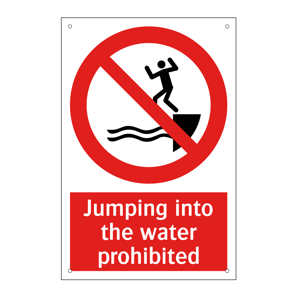 Jumping into the water prohibited