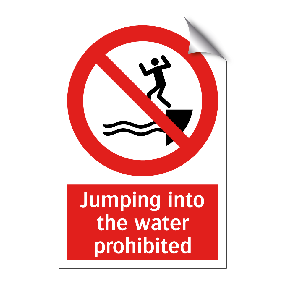 Jumping into the water prohibited