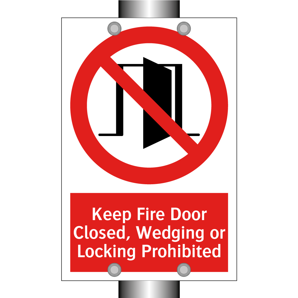 Keep Fire Door Closed, Wedging or Locking Prohibited