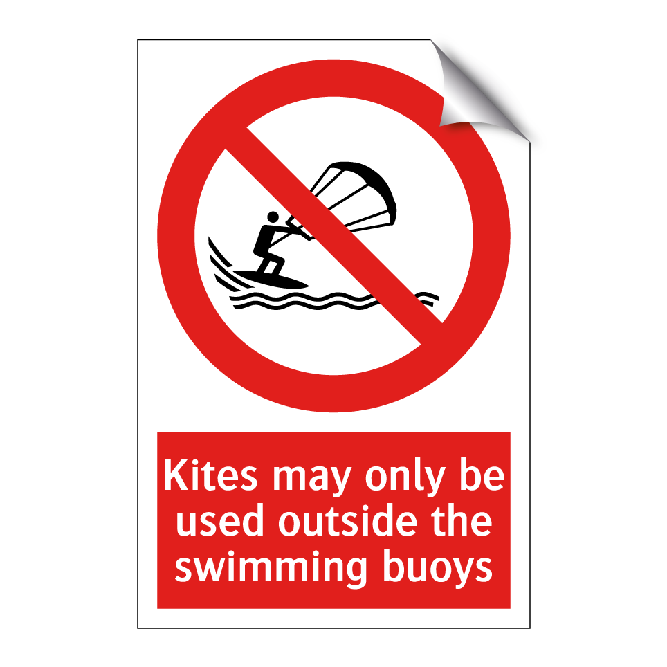 Kites may only be used outside the swimming buoys