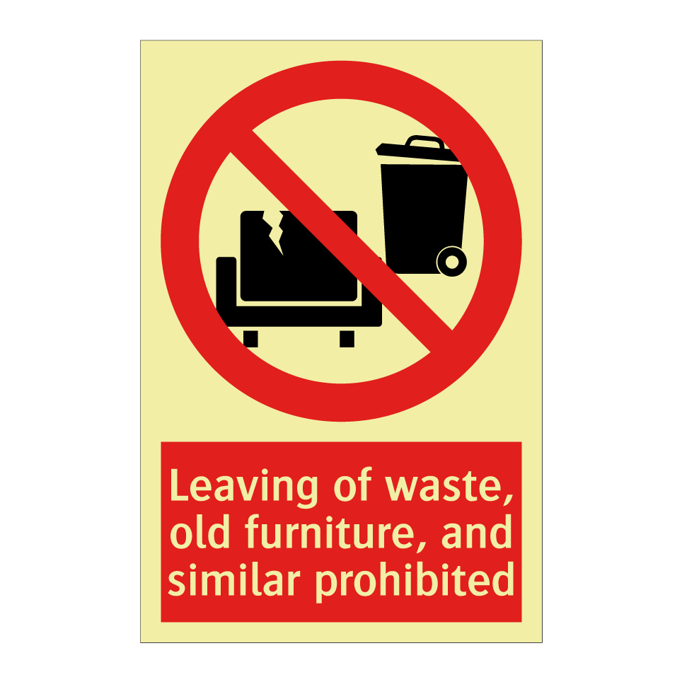 Leaving of waste, old furniture, and similar prohibited