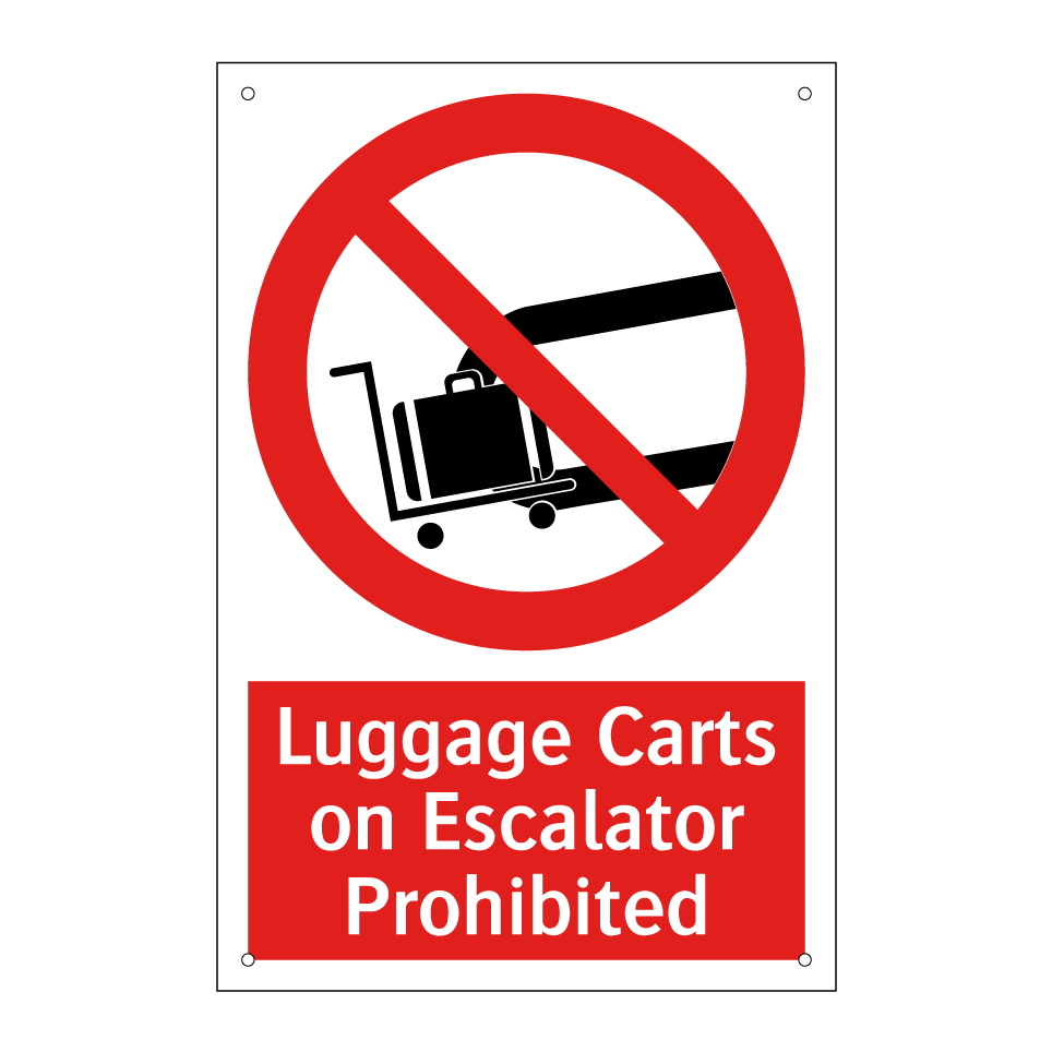 Luggage Carts on Escalator Prohibited