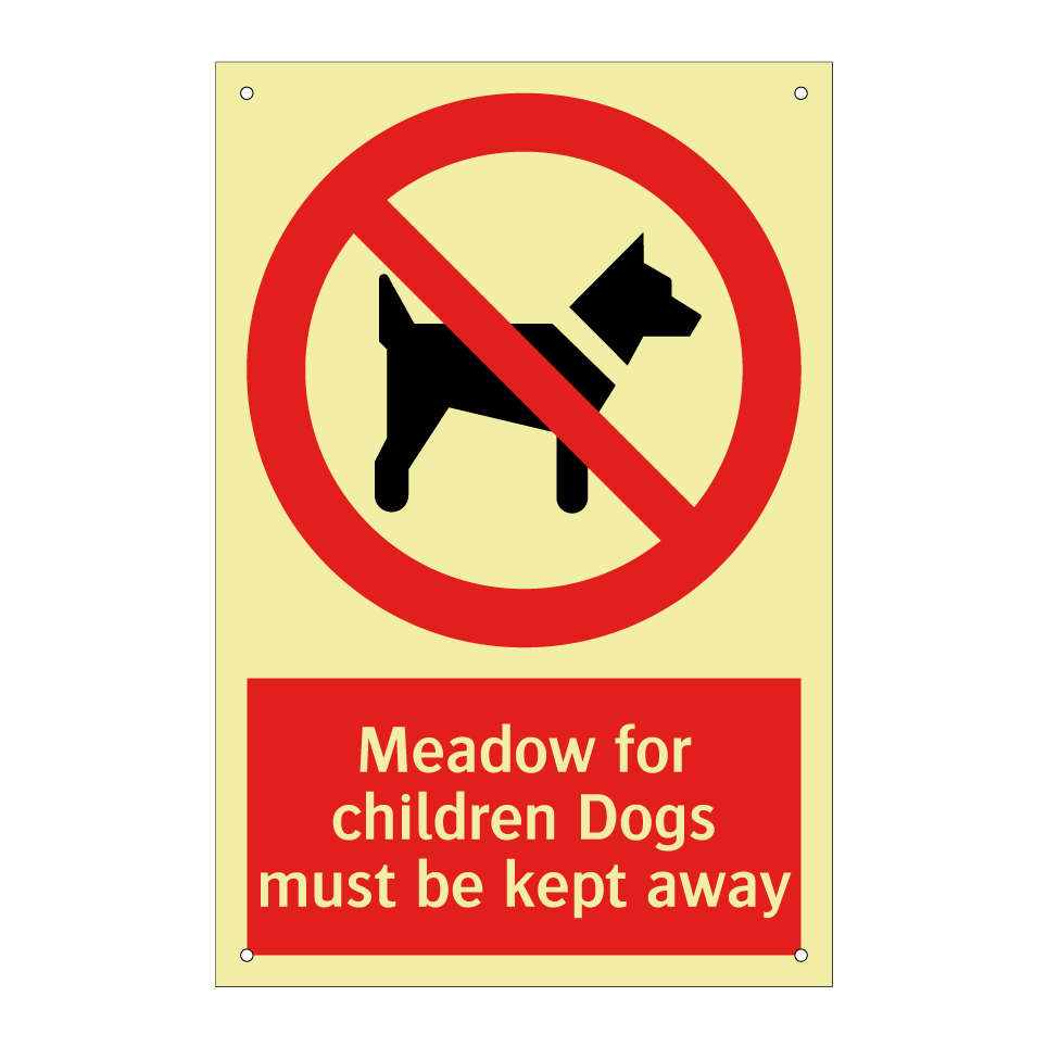 Meadow for children Dogs must be kept away