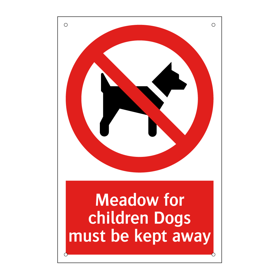 Meadow for children Dogs must be kept away