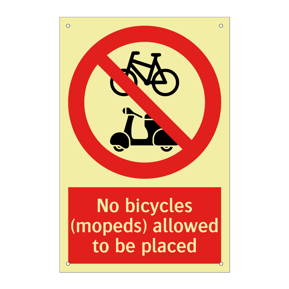 No bicycles (mopeds) allowed to be placed