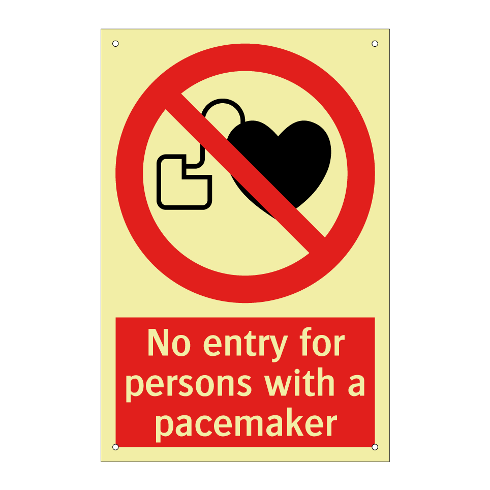 No entry for persons with a pacemaker