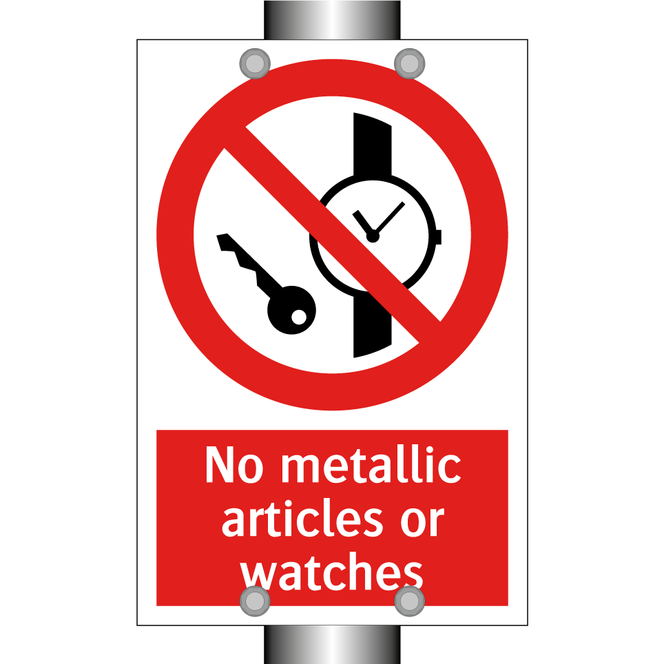 No metallic articles or watches