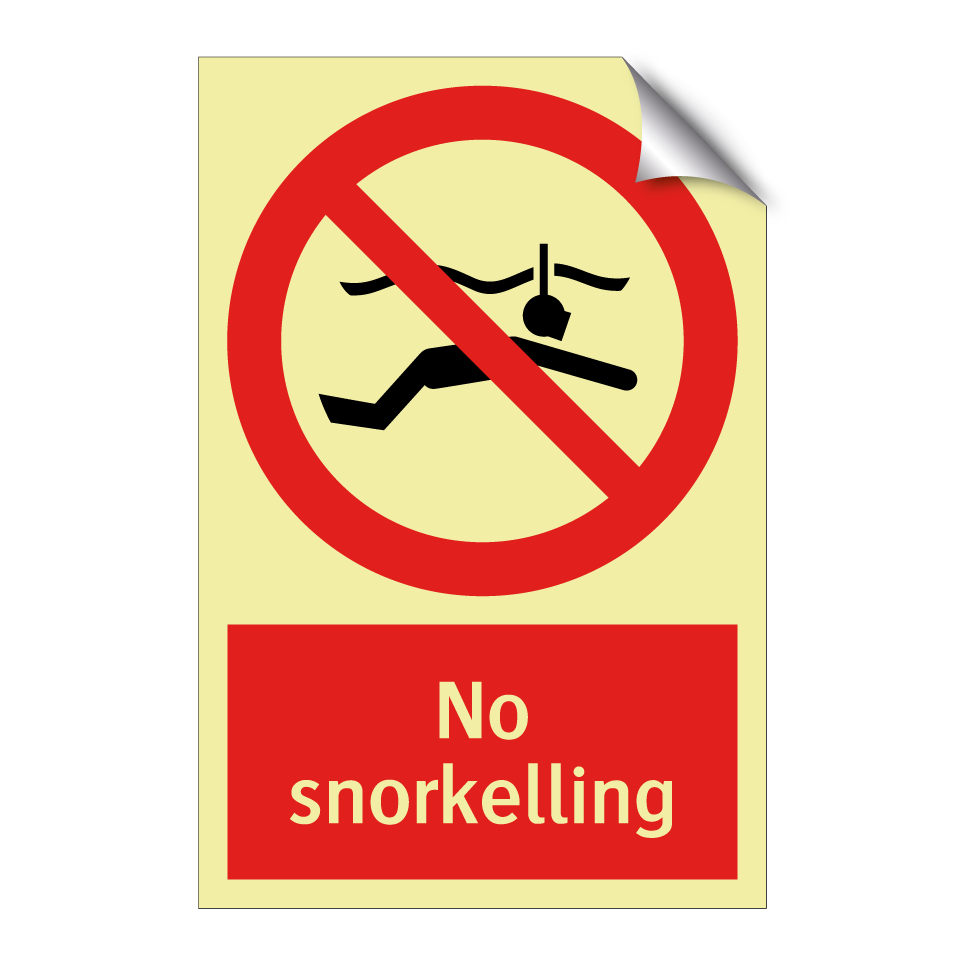 No snorkelling