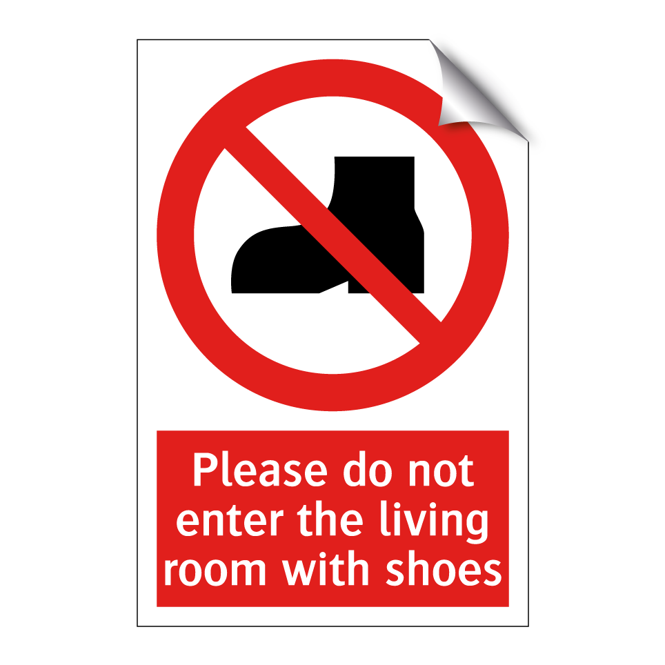 Please do not enter the living room with shoes