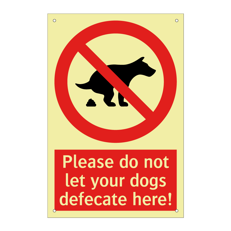 Please do not let your dogs defecate here!