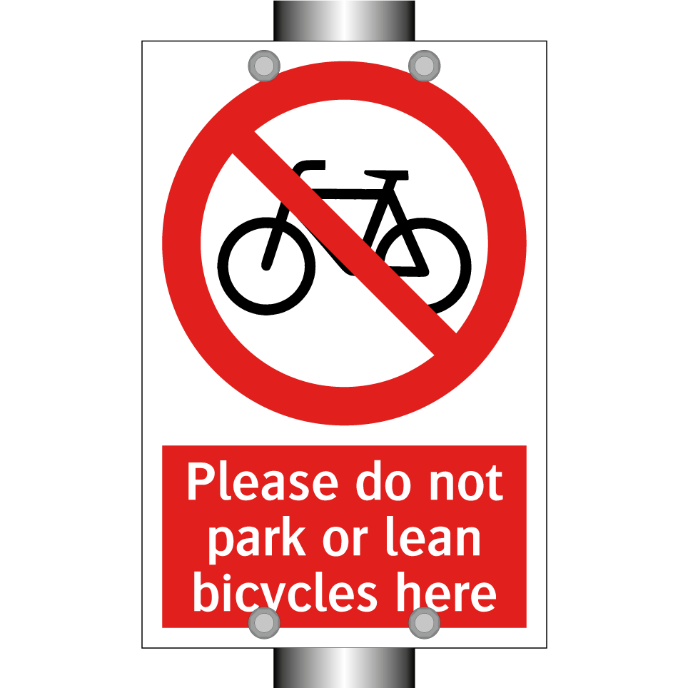 Please do not park or lean bicycles here