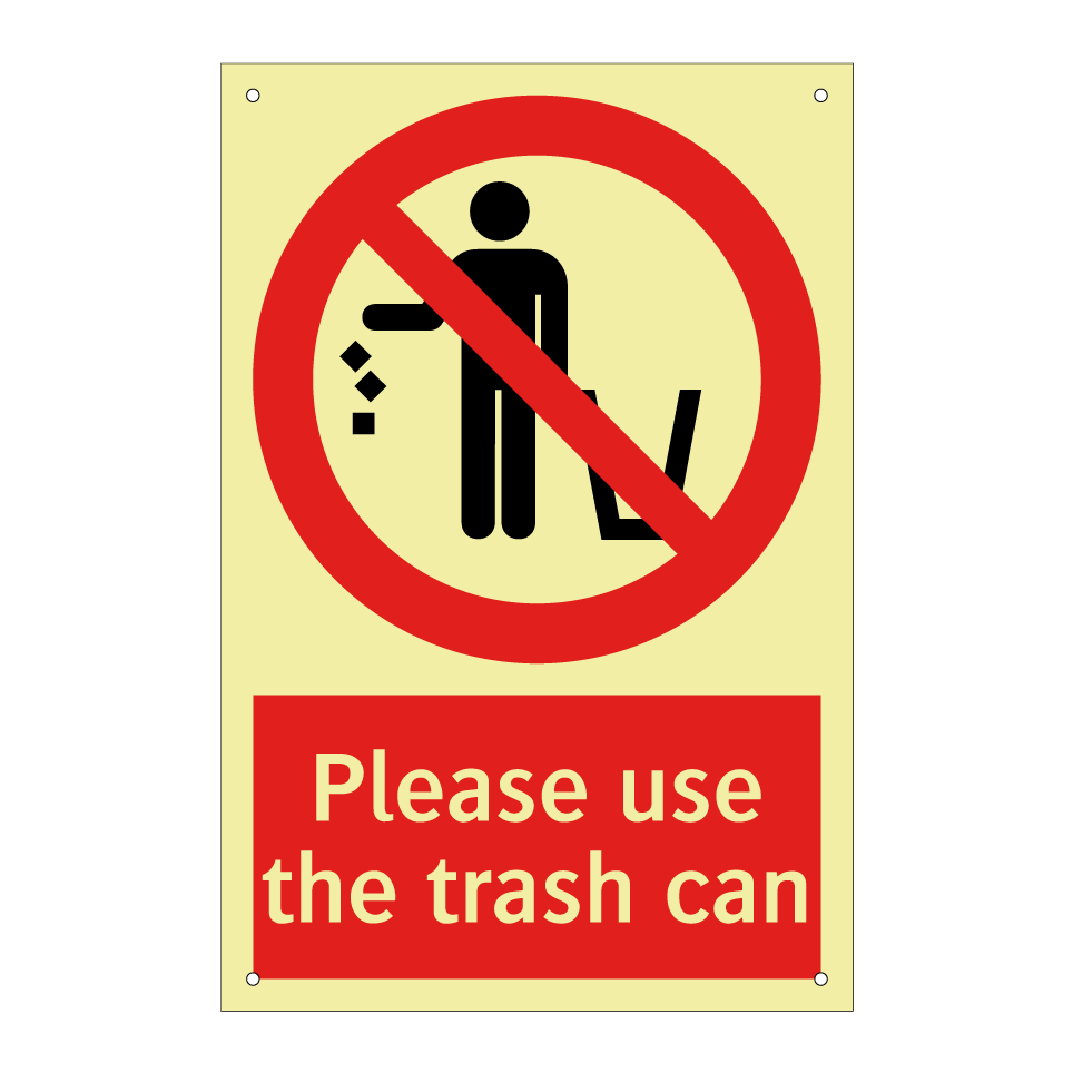 Please use the trash can
