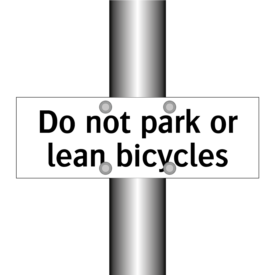Do not park or lean bicycles