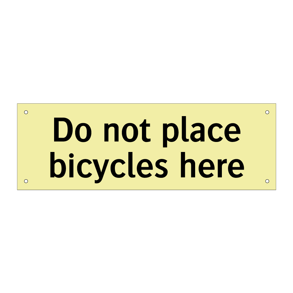 Do not place bicycles here
