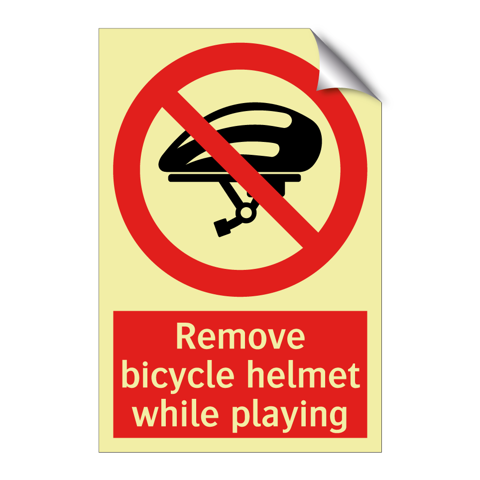 Remove bicycle helmet while playing