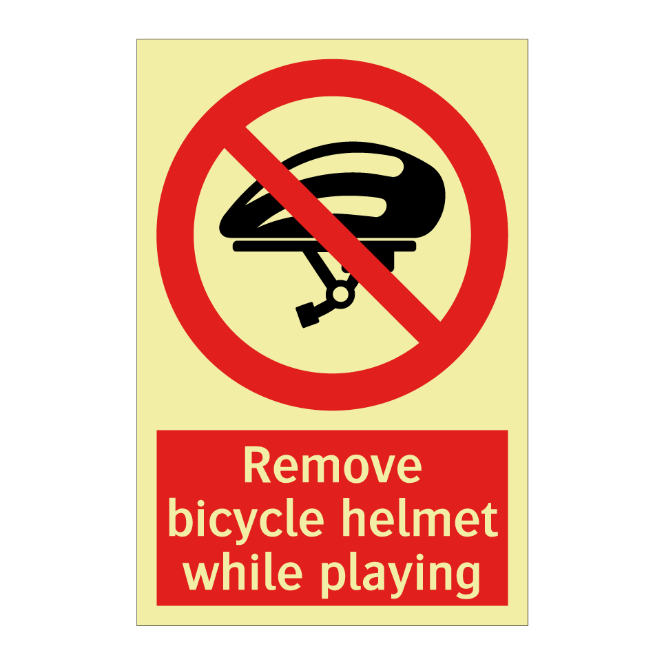 Remove bicycle helmet while playing
