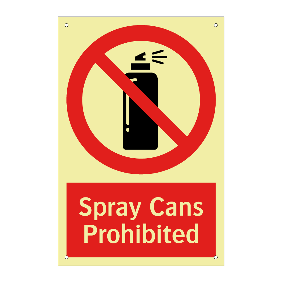 Spray Cans Prohibited
